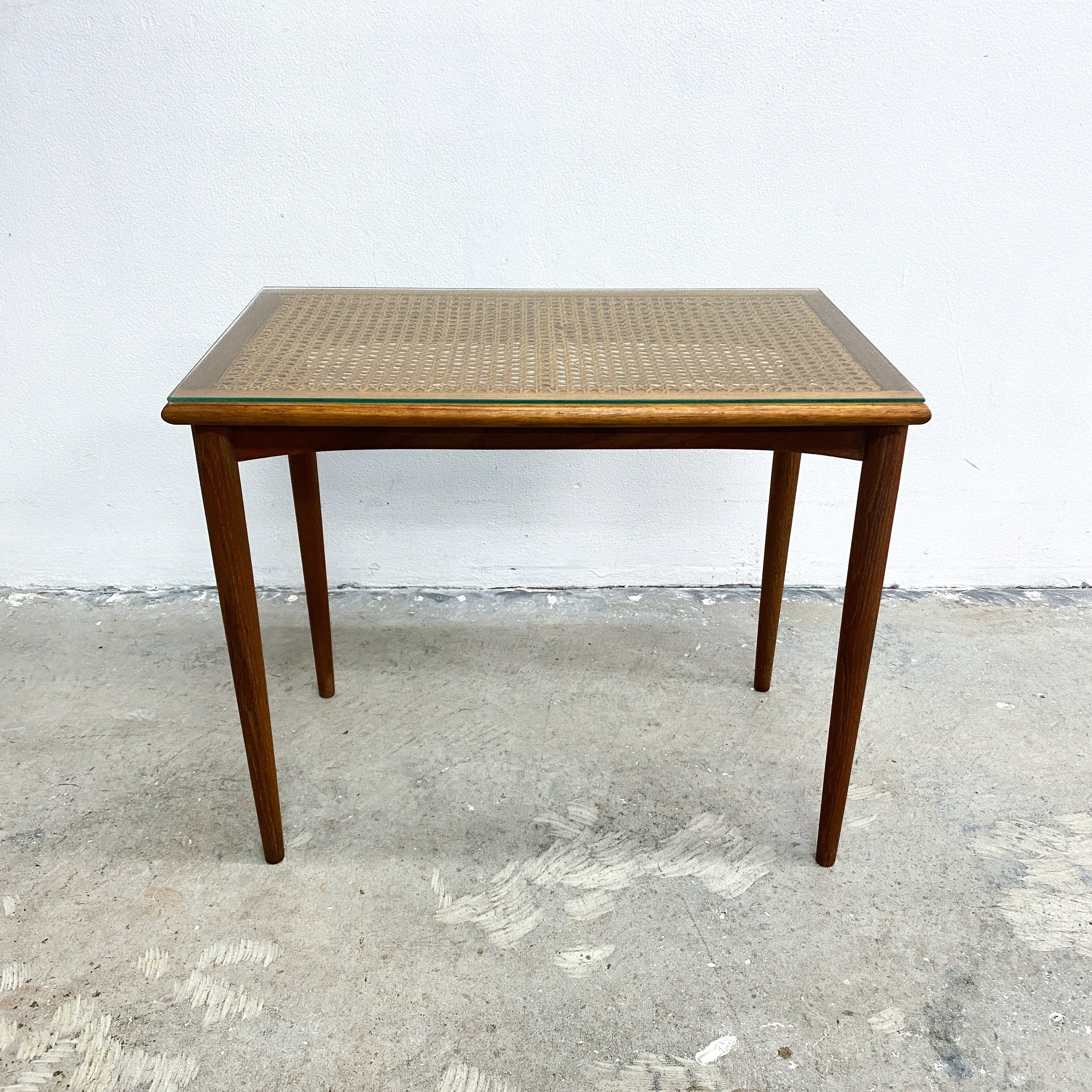 Vintage Mid Century Rattan Top Side Table– The Design Ark