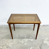 Vintage Mid Century Rattan Top Side Table