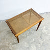 Vintage Mid Century Rattan Top Side Table