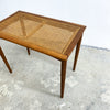 Vintage Mid Century Rattan Top Side Table