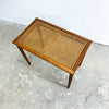 Vintage Mid Century Rattan Top Side Table