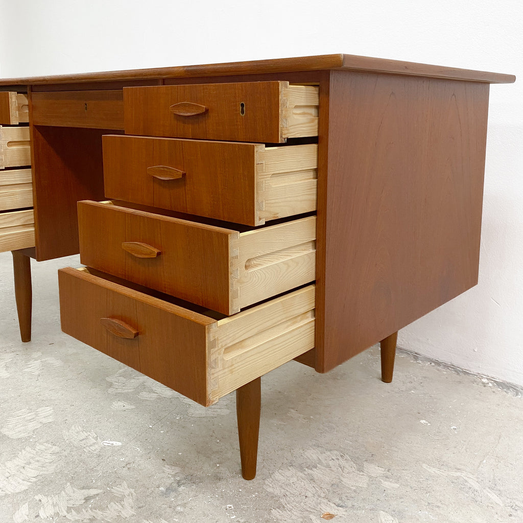 Restored Danish Mid Century Teak Desk