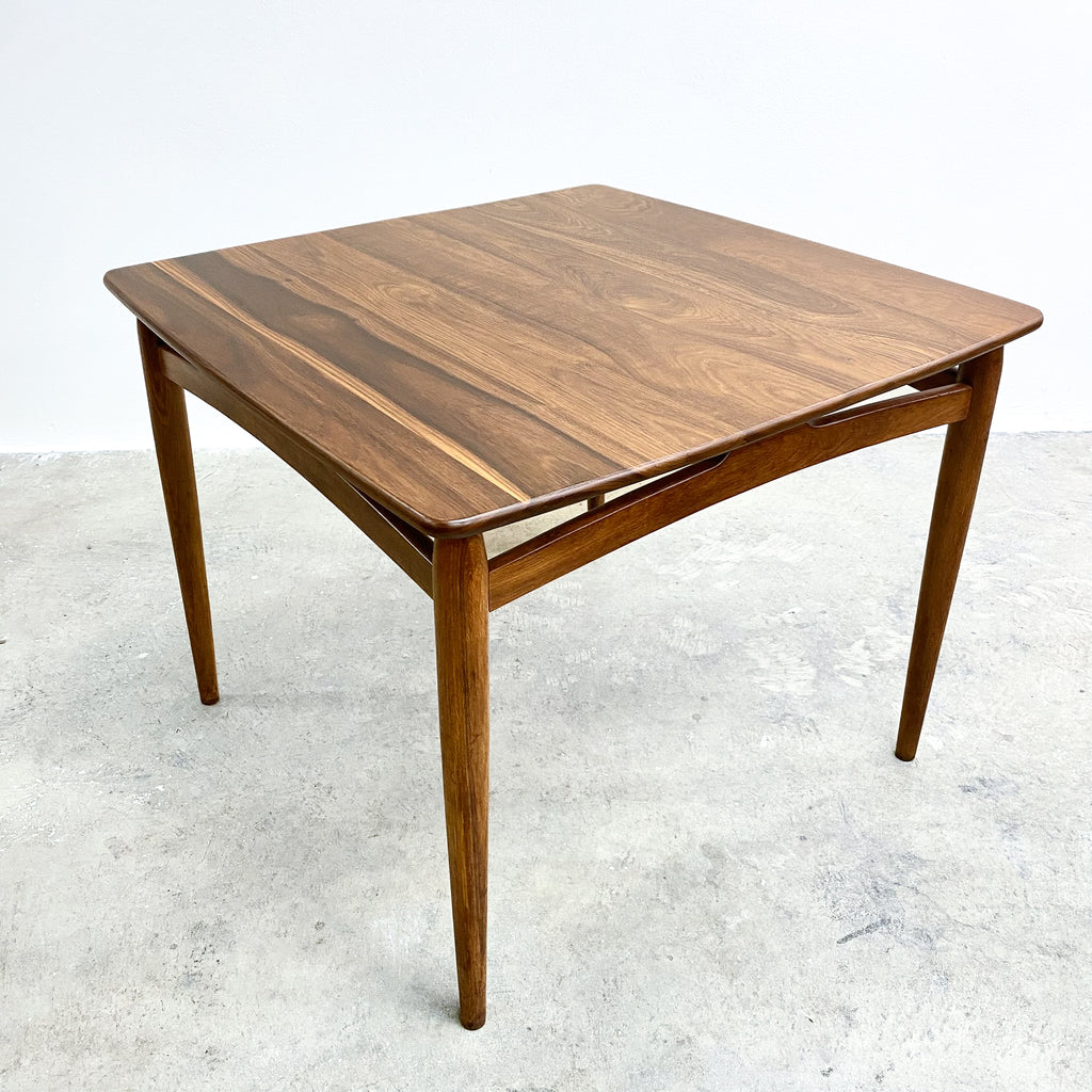 Restored Mid Century Blackbean Compact Square Dining Table 