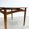 Restored Mid Century Blackbean Compact Square Dining Table 