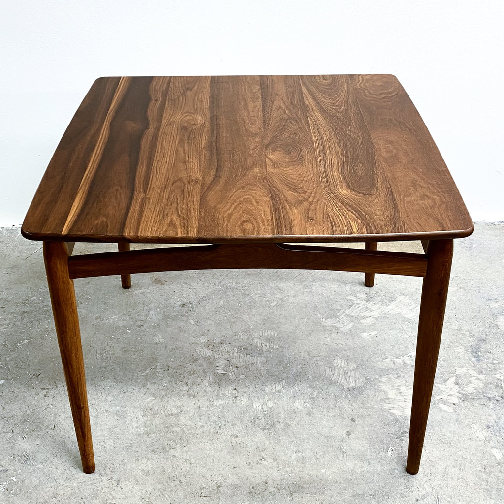 Restored Mid Century Blackbean Compact Square Dining Table 
