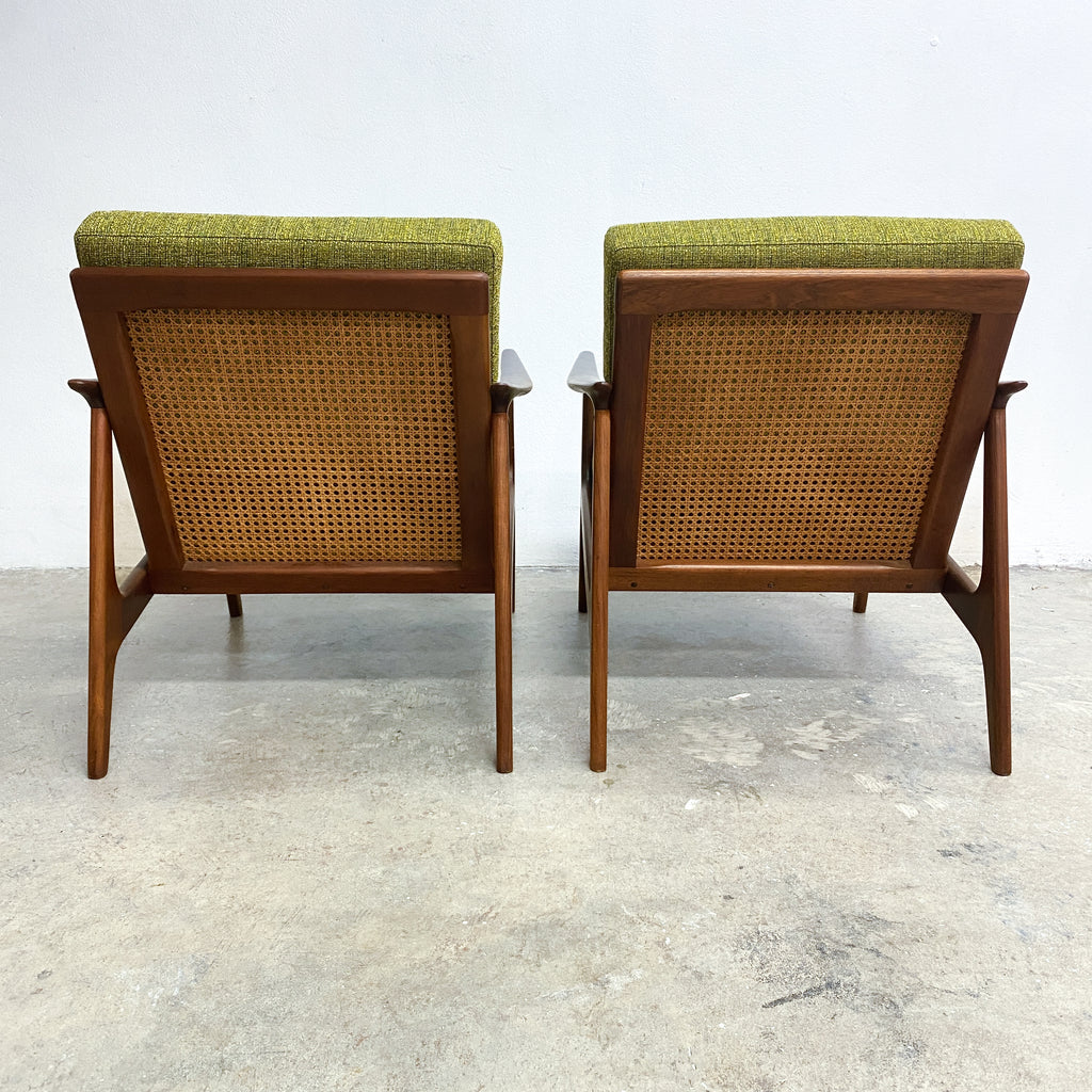 Restored Mid Century Parker Low Rattan Back Model 155 Tasmanian Blackwood Armchair