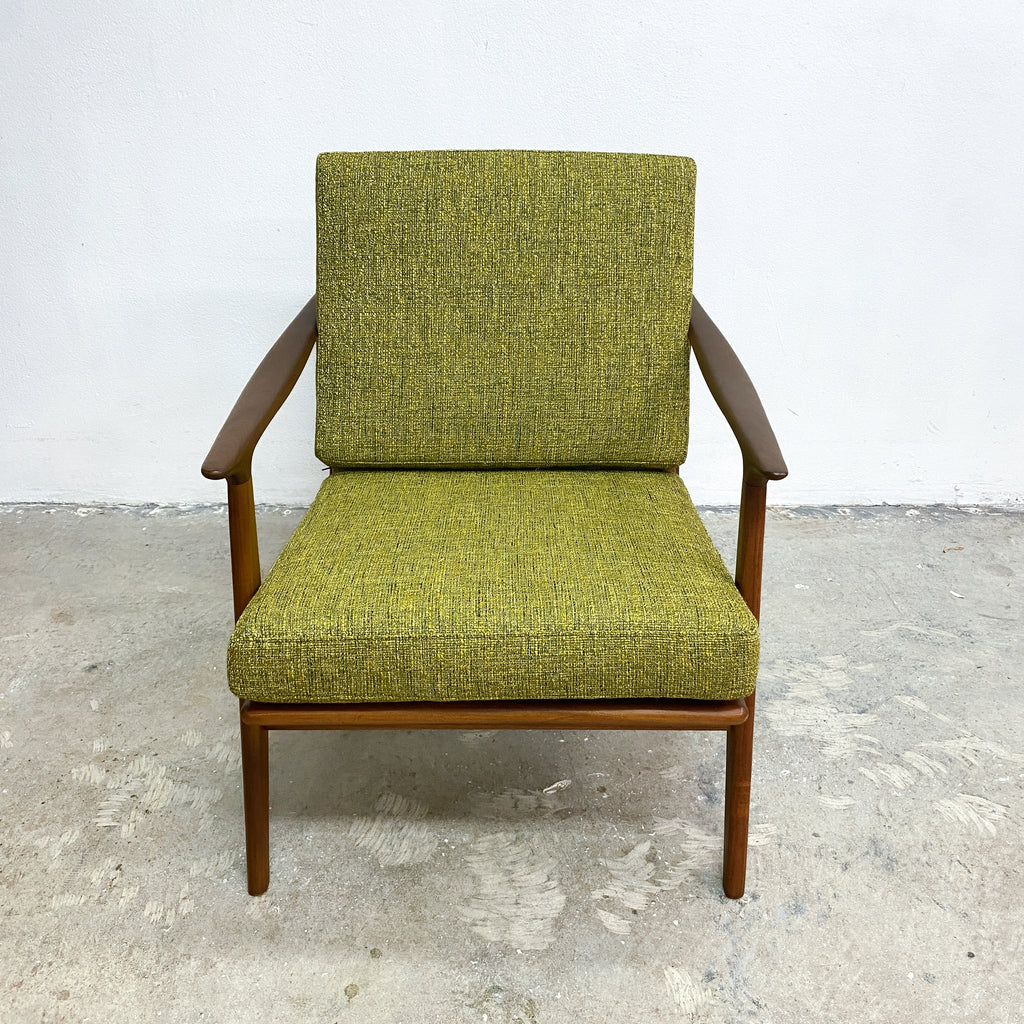 Restored Mid Century Parker Low Rattan Back Model 155 Tasmanian Blackwood Armchair