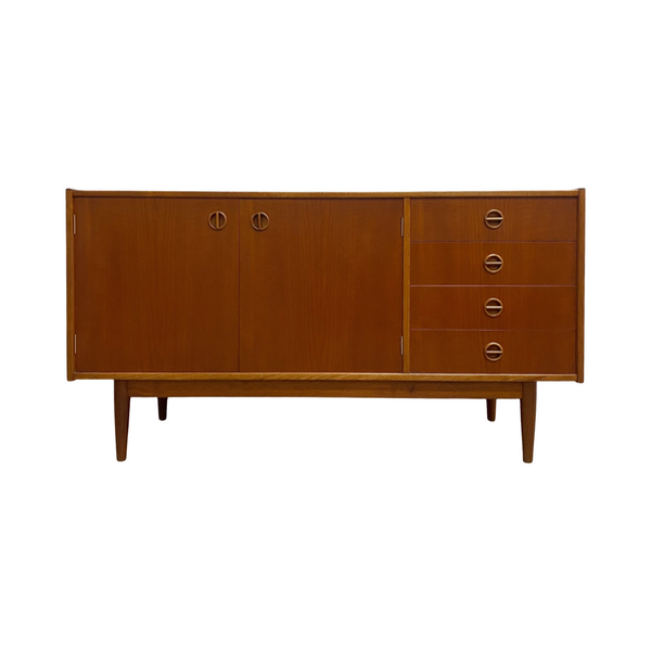 Restored Mid Century Parker Nordic Cats Eye Teak Sideboard