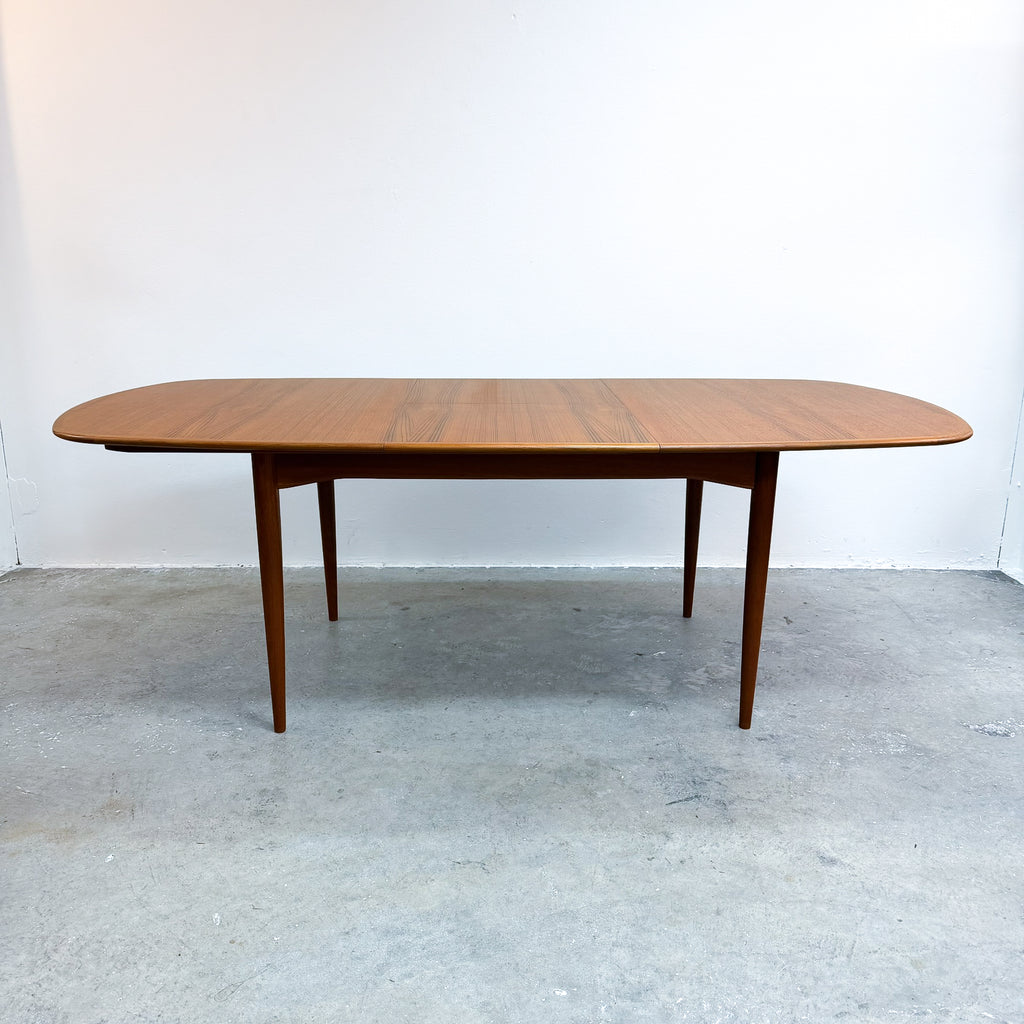 Restored Mid Century Parker Teak D-End Extension Dining Table