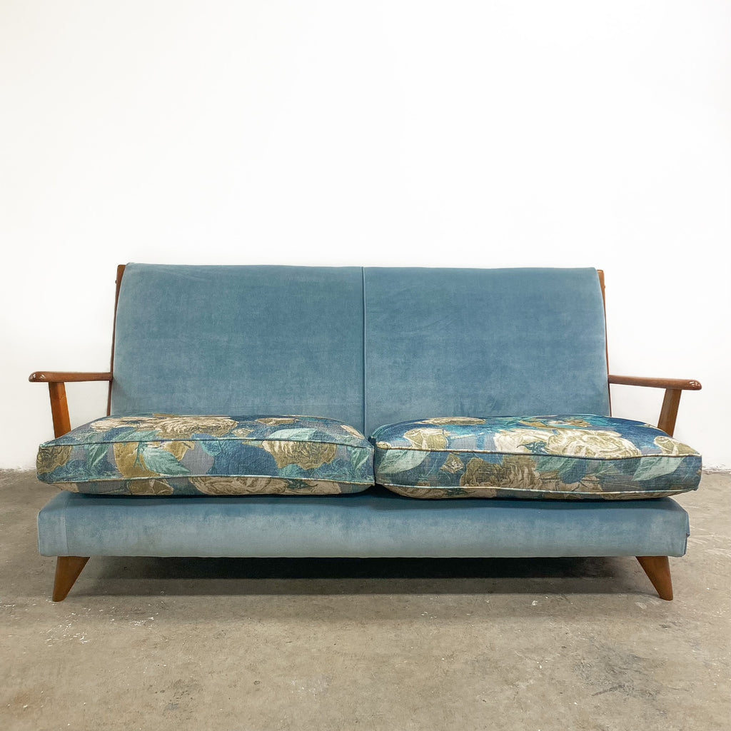 Restored Mid Century Three Seater Sofa Lounge