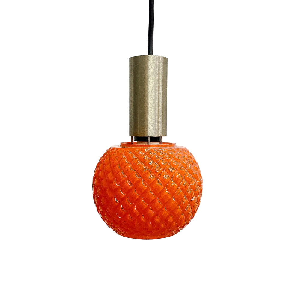Retro Mid Century Orange Glass Pendant Light