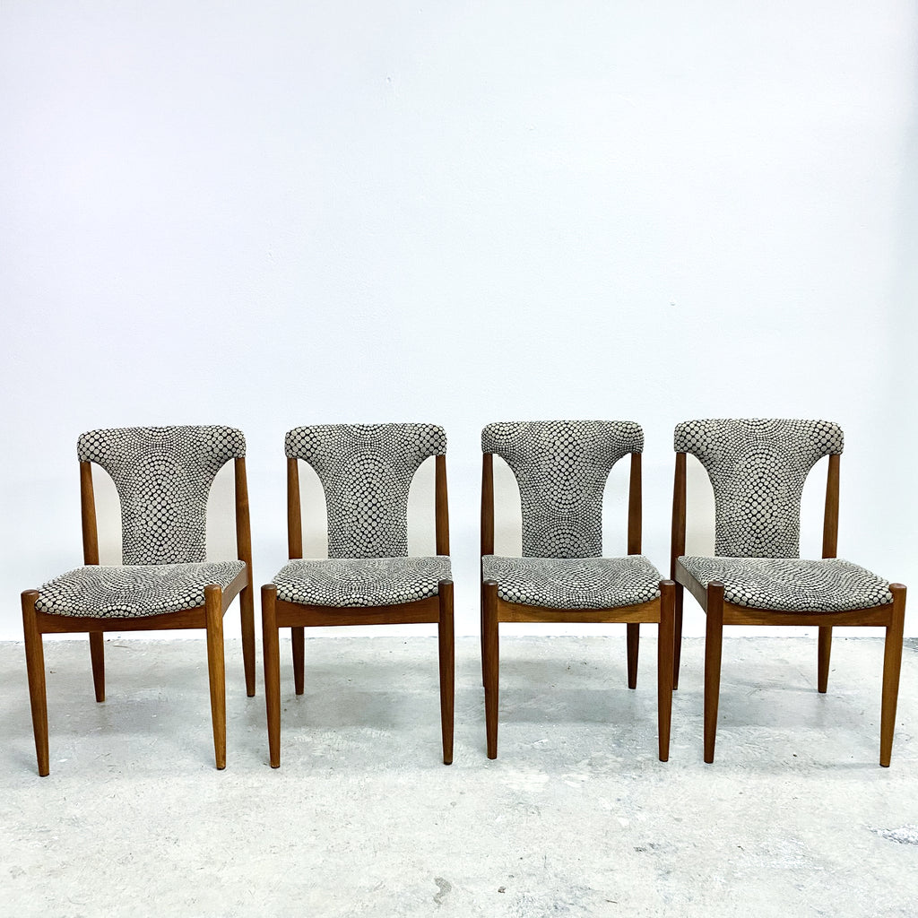 Set 4 1970's Mid Century T Back Dining Chairs