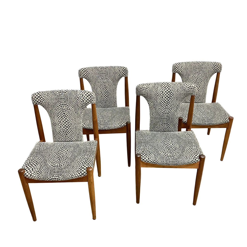 Set 4 1970's Mid Century T Back Dining Chairs