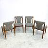 Set 4 1970's Mid Century T Back Dining Chairs