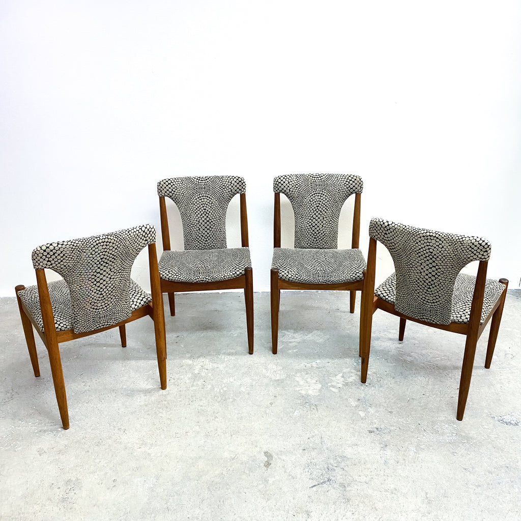 Set 4 1970's Mid Century T Back Dining Chairs