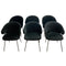 Set 6 Designer Eichholtz Kinley Dining Chairs Black Velvet