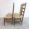 Set Of 4 Mid Century Shaker Style Dining Chairs With Woven Seat