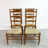 Set Of 4 Mid Century Shaker Style Dining Chairs With Woven Seat