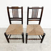 Set Of 4 Rush Seat Antique Chairs