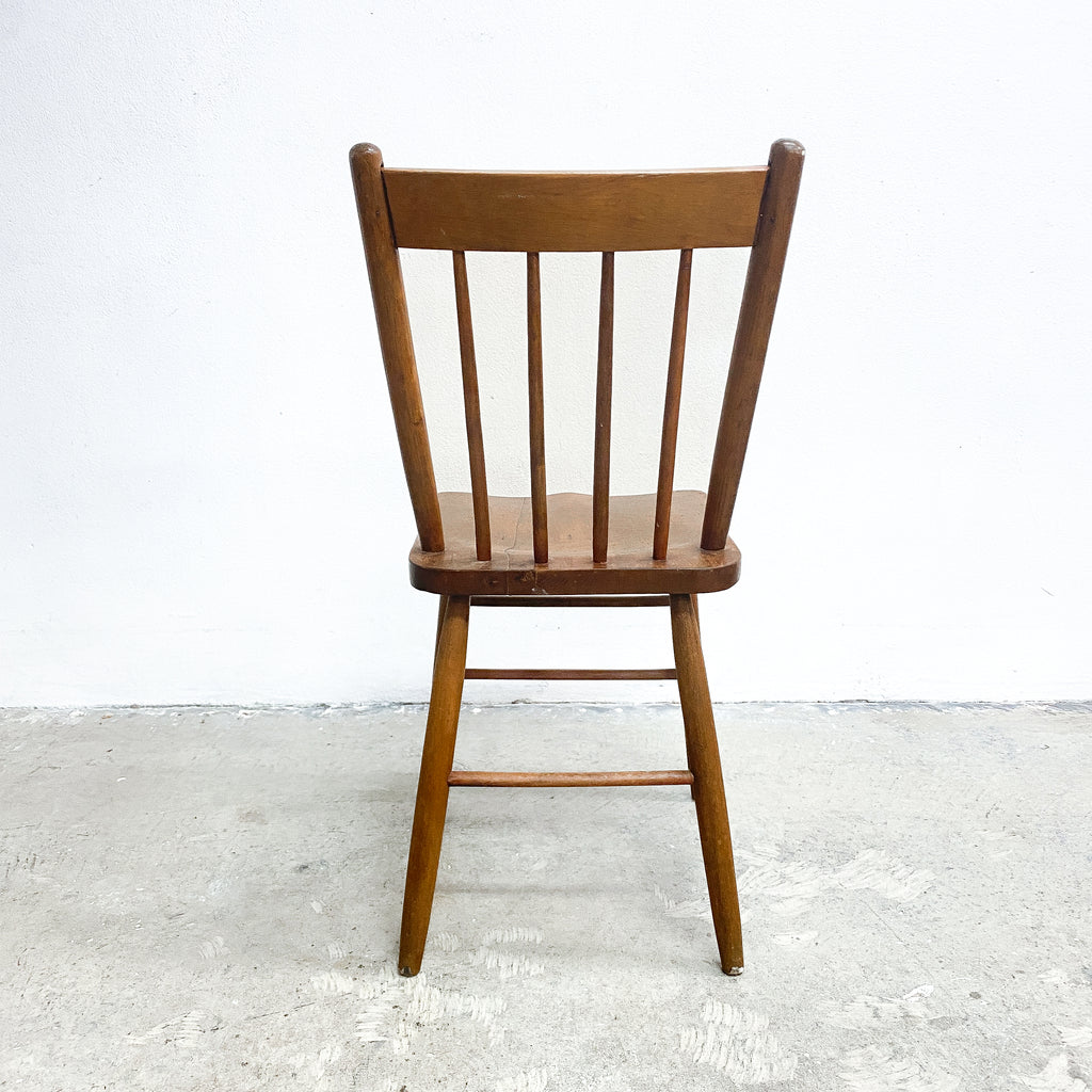 Set Of 4 Rustic Farmhouse Pressed Pattern And Spindle Back Pine Kitchen Chairs