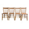 Set Of 4 Rustic Farmhouse Pressed Pattern And Spindle Back Pine Kitchen Chairs