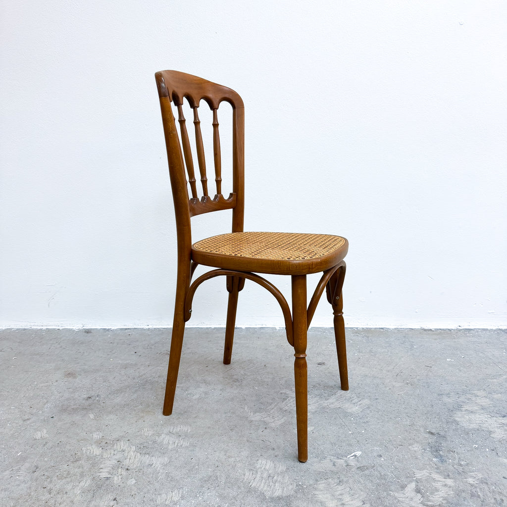 Set Of 6 Mid Century Bentwood And Rattan Dining Chairs By Ligna