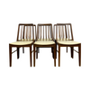Set Of 6 Mid Century TH Brown Blackwood Dining Chairs