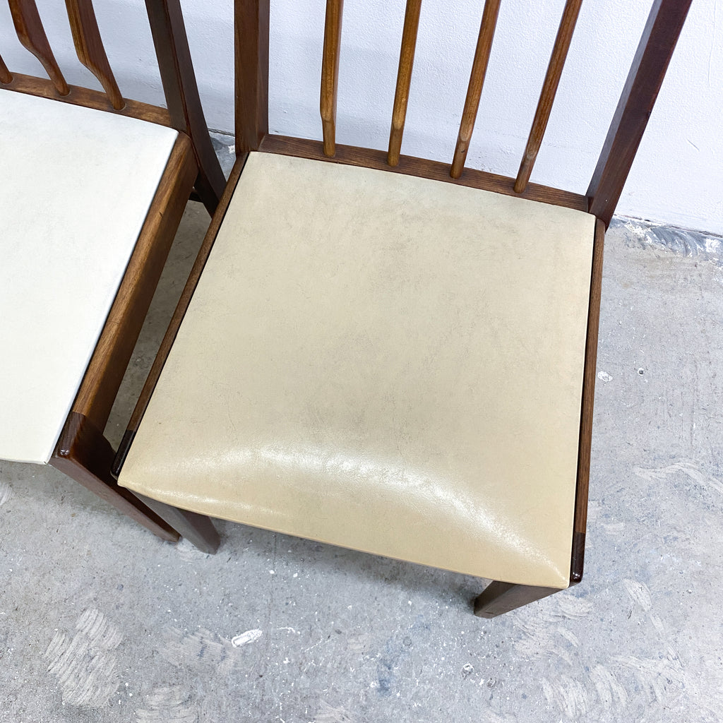 Set Of 6 Mid Century TH Brown Blackwood Dining Chairs
