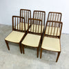 Set Of 6 Mid Century TH Brown Blackwood Dining Chairs