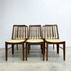 Set Of 6 Mid Century TH Brown Blackwood Dining Chairs