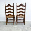 Set Of 6 Vintage Rustic Farmhouse Rush Seat Ladderback Dining Chairs 
