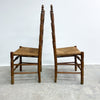 Set Of 6 Vintage Rustic Farmhouse Rush Seat Ladderback Dining Chairs 