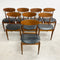 Set Of Eight Mid Century Parker Nordic Spadeback Matchstick Dining Chairs