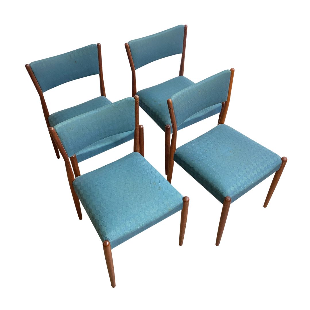 Set Of Four Mid Century Parker Teak Dining Chairs