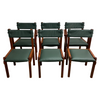 Set Of Six Australian Rosewood And Green Leather Dining Chairs By Jeremy Griffith