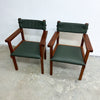 Set Of Six Australian Rosewood And Green Leather Dining Chairs By Jeremy Griffith