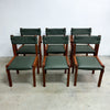 Set Of Six Australian Rosewood And Green Leather Dining Chairs By Jeremy Griffith