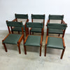 Set Of Six Australian Rosewood And Green Leather Dining Chairs By Jeremy Griffith