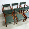 Set Of Six Australian Rosewood And Green Leather Dining Chairs By Jeremy Griffith