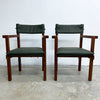 Set Of Six Australian Rosewood And Green Leather Dining Chairs By Jeremy Griffith