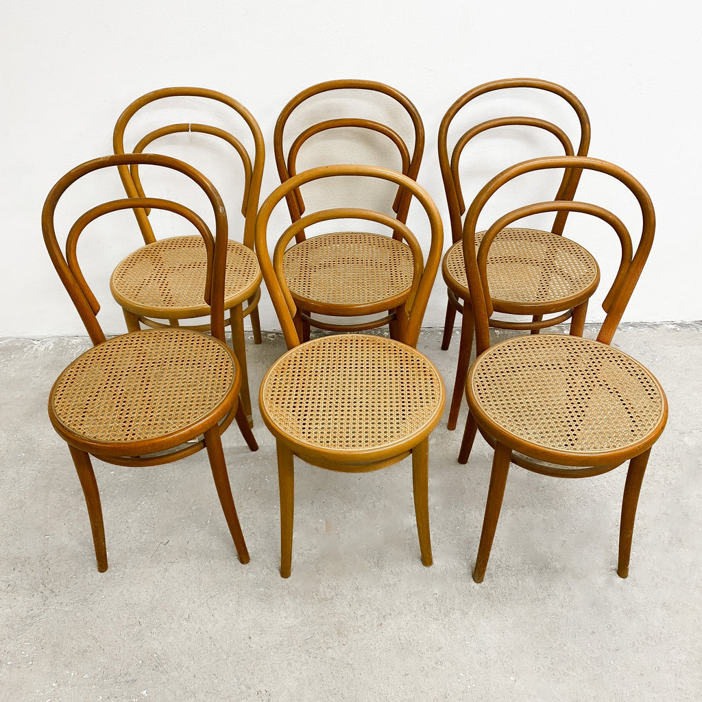 Set Of Six Bentwood Dining Chairs