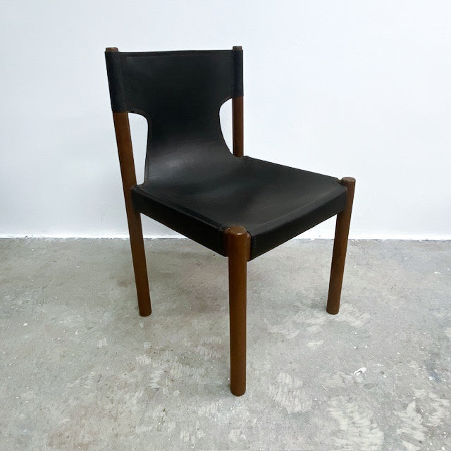 Set Of Six Fler 'Flervilla' Black Leather Sling Chairs
