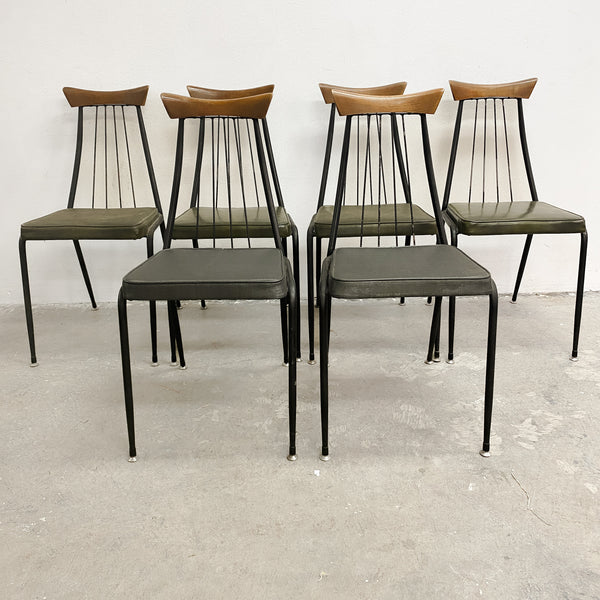 Set Of Six Mid Century Framac Viking Dining Chairs