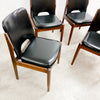 Set Of Six Mid Century Vinyl CRO Furniture Dining Chairs