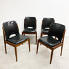 Set Of Six Mid Century Vinyl CRO Furniture Dining Chairs