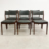 Set Of Six Uldum Mobelfabrik Danish Rosewood Leather Dining Chairs