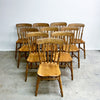 Set Of Ten Vintage Rustic Farmhouse Kitchen Dining Chairs