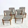 Set 4 1970's Mid Century T Back Dining Chairs