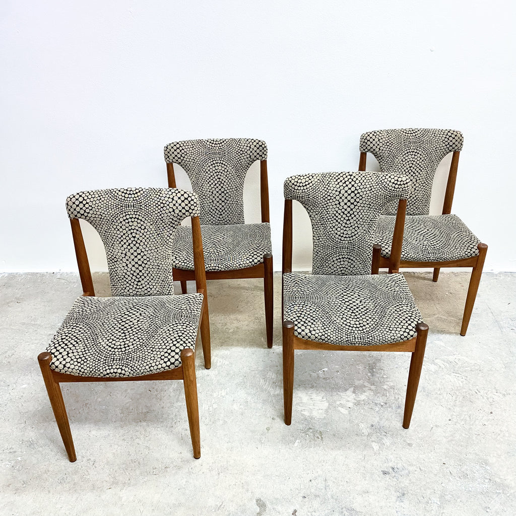 Set 4 1970's Mid Century T Back Dining Chairs