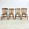 Set 4 Victorian Antique Windsor Farmhouse Wooden Dining Chairs